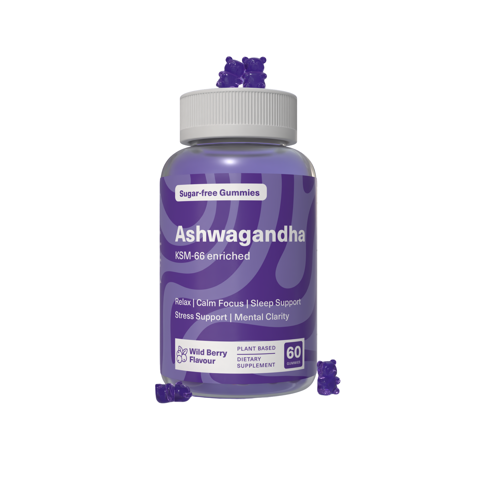 Ashwagandha Sugar-Free Wild Berry Flavor Gummy