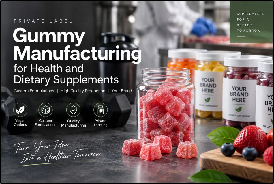 Private Label Gummy Manufacturing for Health and Dietary Supplements